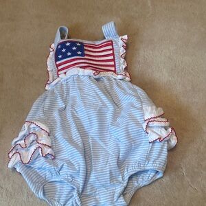 Patriotic Striped Kids One Piece